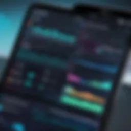 A digital dashboard showcasing app performance metrics