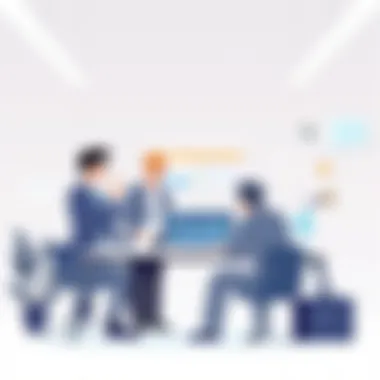 Business team discussing low code solutions