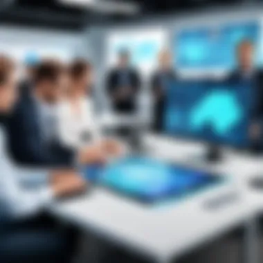 Collaborative Solutions in a Digitally Connected Landscape A diverse team collaborating over digital platforms