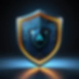 Digital shield representing cybersecurity protection