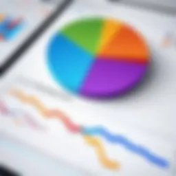 An intricate graph displaying marketing analytics trends