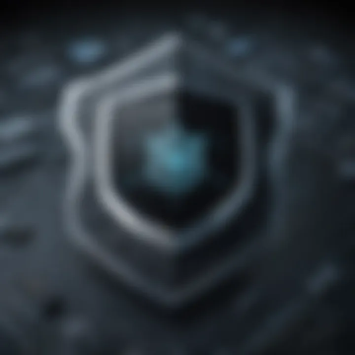 Digital shield symbolizing fortified cybersecurity defenses