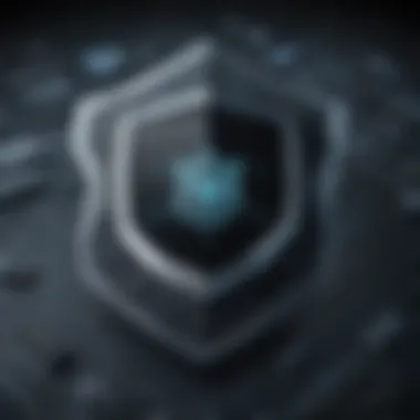 Fortified Cybersecurity Defenses Digital shield symbolizing fortified cybersecurity defenses
