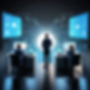 Engagement in a Digital Learning Environment Visual depiction of employee engagement and continuous learning through digital platforms.