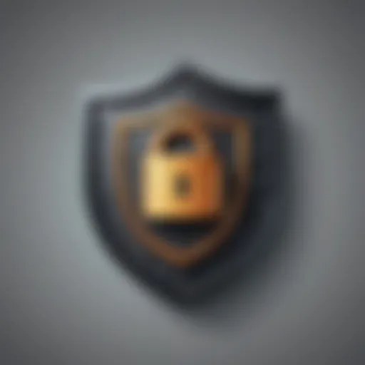 Shield with lock icon representing cybersecurity protection