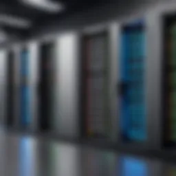 High-tech backup server in a data center