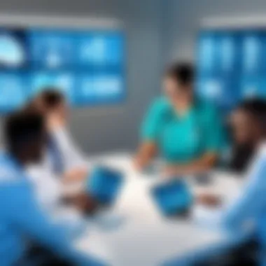 Diverse team of healthcare professionals collaborating on patient care