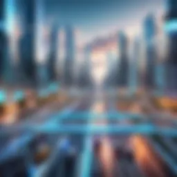 Futuristic city skyline showcasing advanced technology