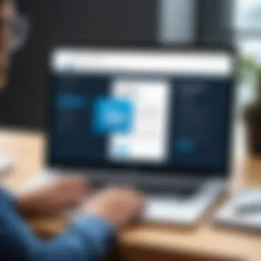 Engaging with LinkedIn Learning A professional engaging with an online course on a laptop