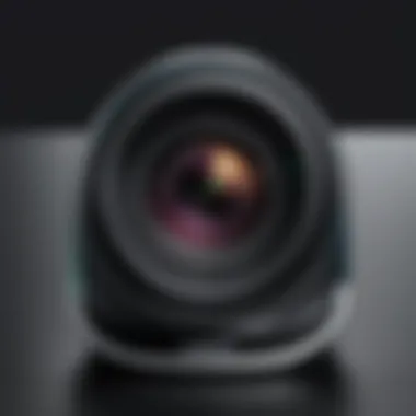 Close-up of Logitech conference camera with advanced features