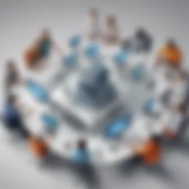 Innovative Teamwork in Customer Service Diverse team collaborating on customer service strategies