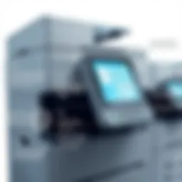 Detailed view of Ricoh office copier features