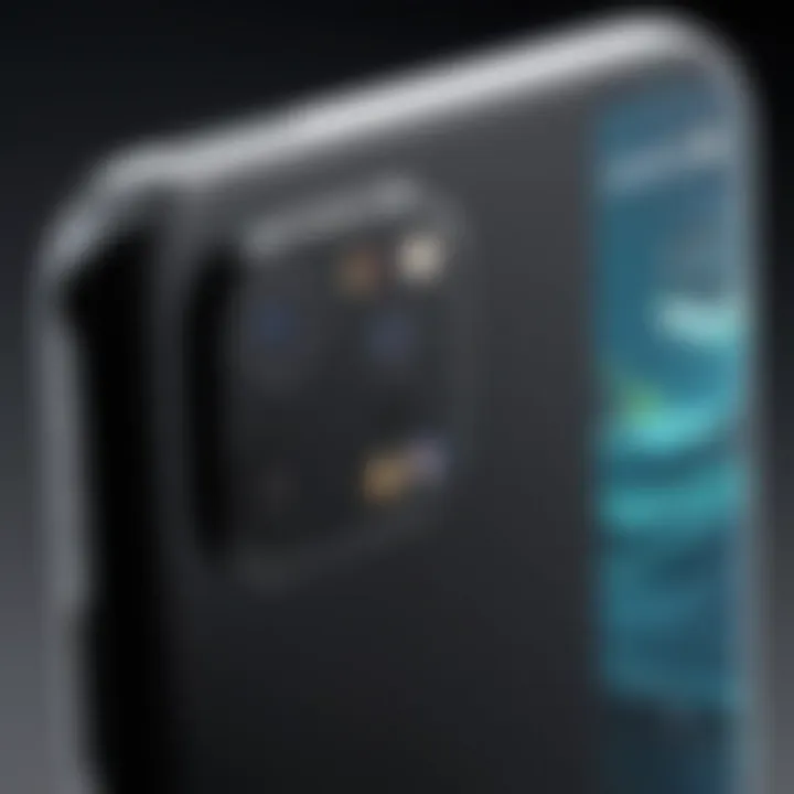 Close-up of a flagship smartphone highlighting its advanced camera technology
