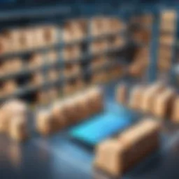 Visual representation of warehouse management software interface showcasing features