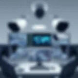 A modern video surveillance setup showcasing multiple camera angles.