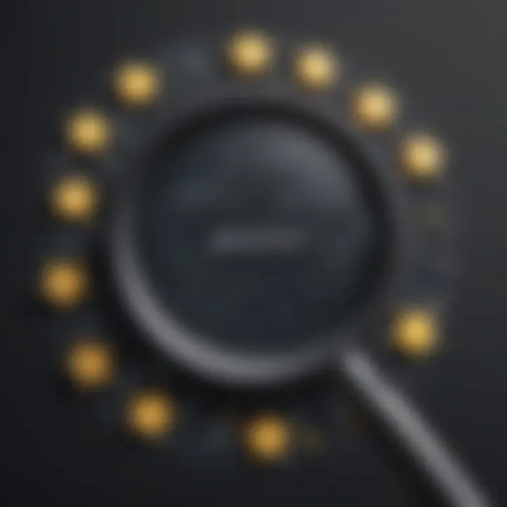 Illustration of a magnifying glass focusing on customer feedback stars