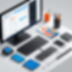 An illustration showcasing the UiPath test automation interface with various tools highlighted.