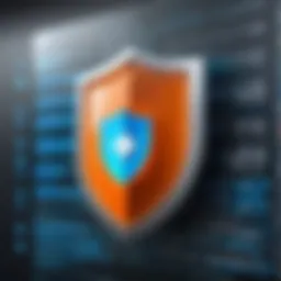 Illustration depicting data protection shield