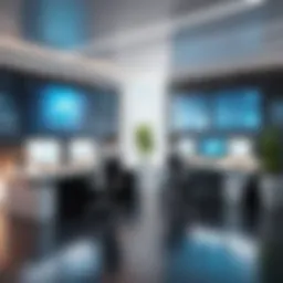 A futuristic workspace showcasing advanced remote technology.