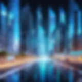 A futuristic cityscape reflecting innovation in leadership practices