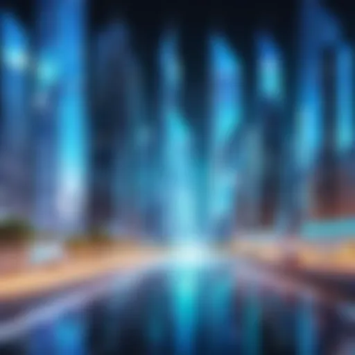 A futuristic cityscape reflecting innovation in leadership practices