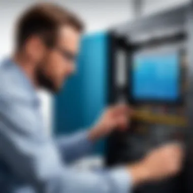 Executing the Maintenance Reset Procedure Technician conducting maintenance reset on equipment