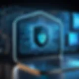 A digital shield representing cybersecurity in fraud protection