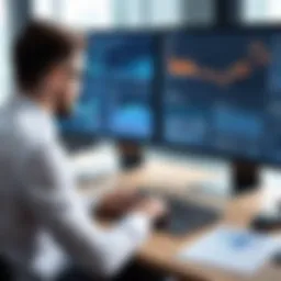 Consultant analyzing data trends