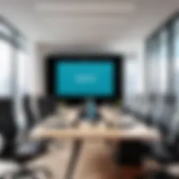 Logitech conference camera set up in a modern office