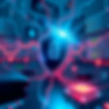 Digital Shield for Asset Protection Illustration of a digital shield protecting assets