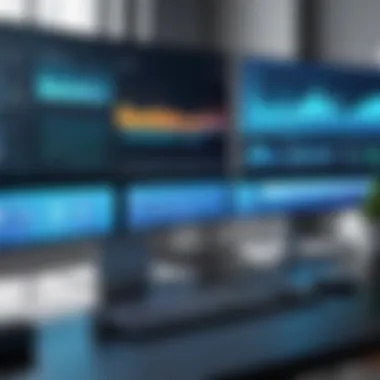 Modern Virtual Desktop Interface A sleek user interface showcasing multiple virtual desktops