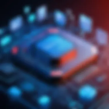 Applications Across Sectors of Oracle Cloud Machine Learning Illustration of machine learning applications in various sectors including finance and healthcare