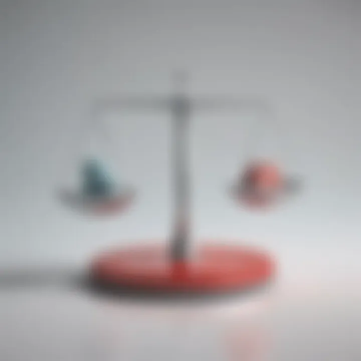 Conceptual image of a scale showcasing the balance between challenges and solutions in Oracle support