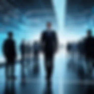Leadership in Navigating Digital Change A leader guiding a team through change