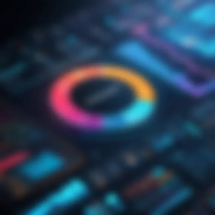 Data analytics trends depicted through visual graphs