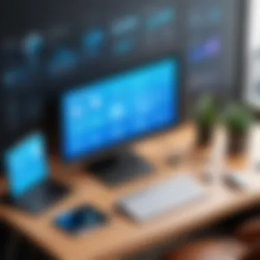 A graphic illustrating productivity metrics and remote work statistics