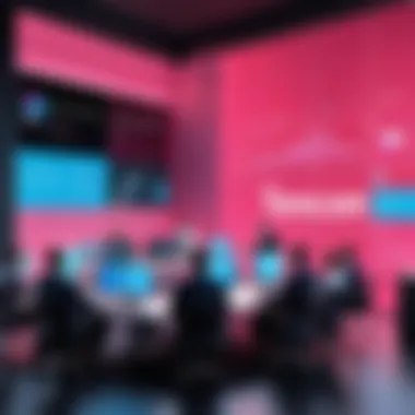 Strategic Innovations in Telecom A strategic meeting in a corporate setting discussing telecom innovations.