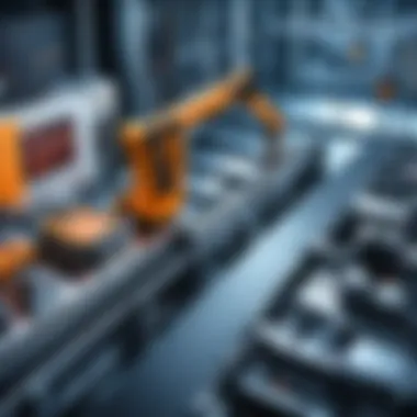 High-tech automation in manufacturing setting