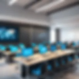 A modern classroom equipped with advanced technology.