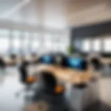 Office environment with collaborative spaces