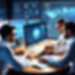 A leader engaging with their team in a collaborative environment