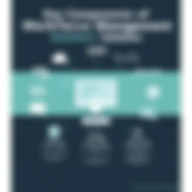 Infographic illustrating key components of workforce management solutions