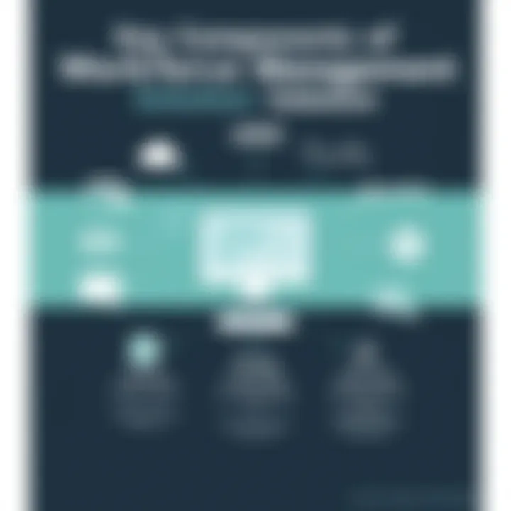 Infographic illustrating key components of workforce management solutions