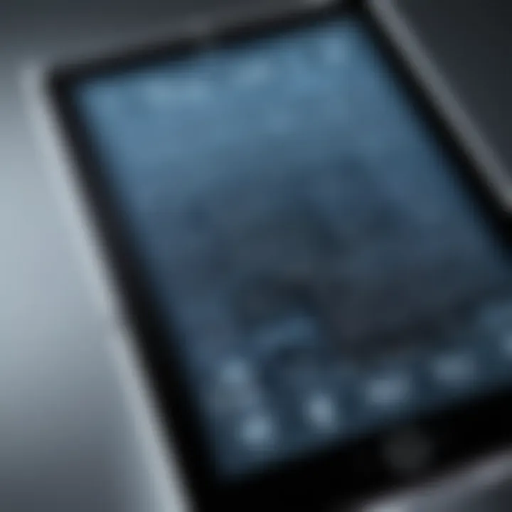 A close-up of eReader technology highlighting screen resolution and interface.