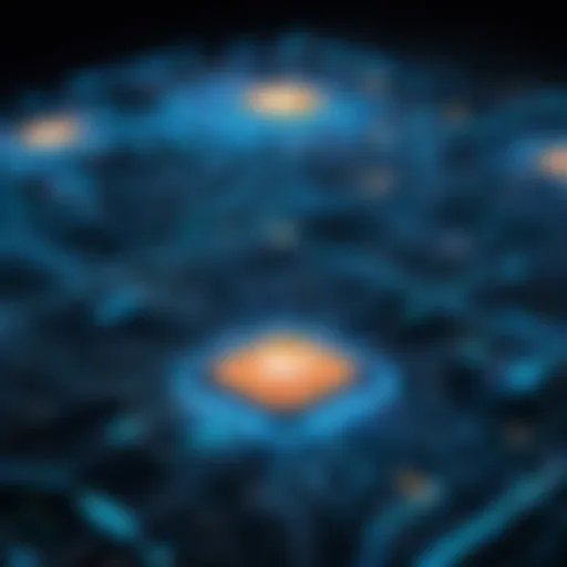 Cybersecurity Threat Landscape An abstract representation of cybersecurity threats