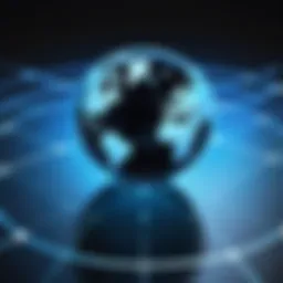Global VPN technology diagram illustrating network security
