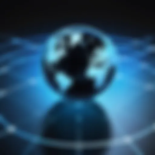 Global VPN technology diagram illustrating network security